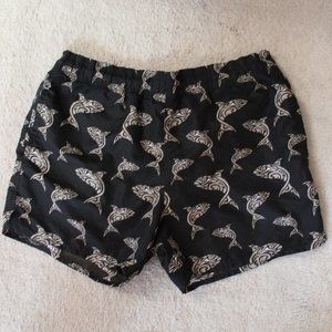 Zegna Sport Men's Swim Trunks Bathing Suit Size Medium Shark Design Black